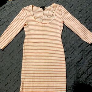 Cotton Stretch Striped Mid Dress
